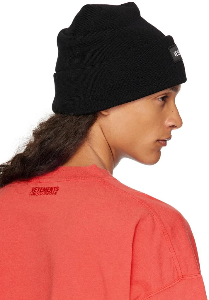 Vetements Black Blackout Logo Beanie 3