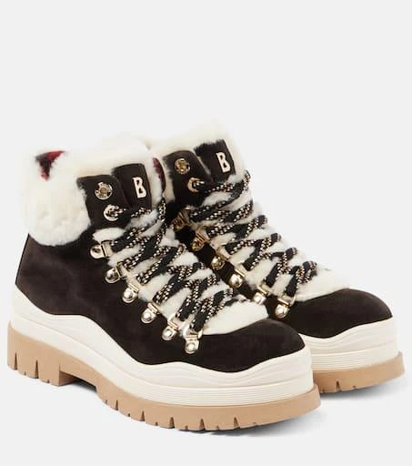 Bogner Arosa shearling-lined suede lace-up boots 1