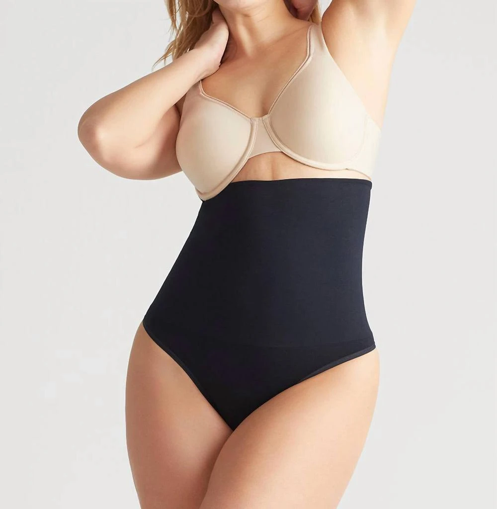 yummie Brill High Waist Thong In Black 2