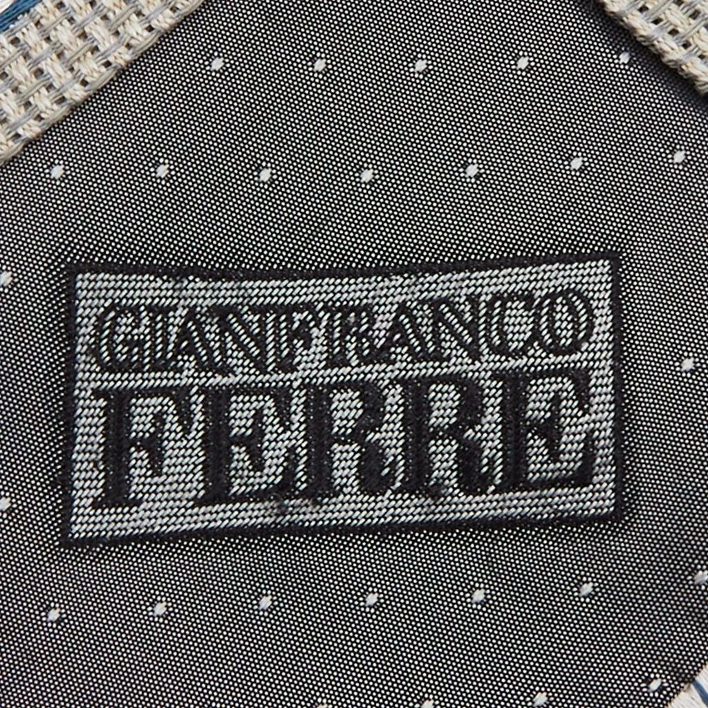 Gianfranco Ferre Gianfranco Ferre Beige Striped Linen Silk Tie 3