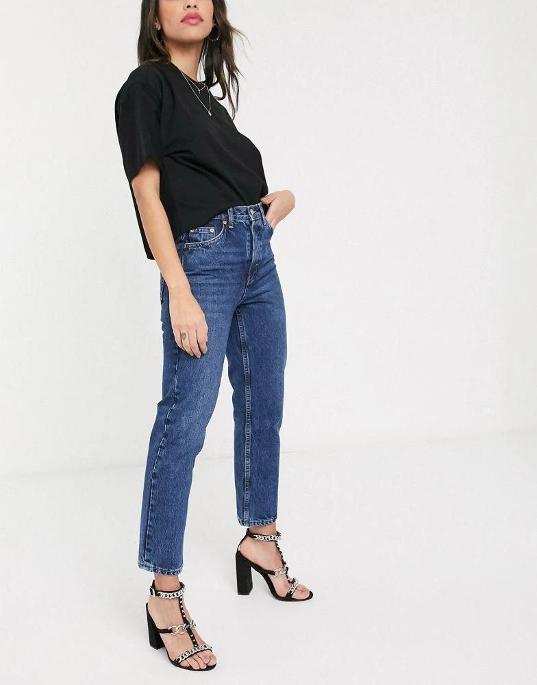 Topshop Topshop Editor straight leg jeans in bright blue 4