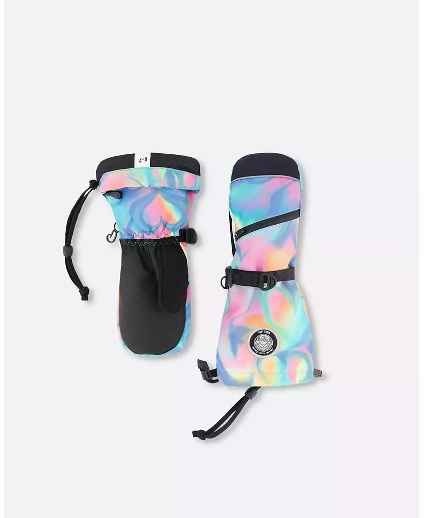 Deux par Deux Girl Winter Mittens Teknik Rainbow Heart Print - Toddler|Child