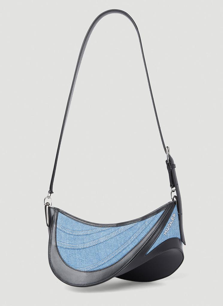 Mugler Denim Spiral Curve 01 Shoulder Bag - Shoulder Bags