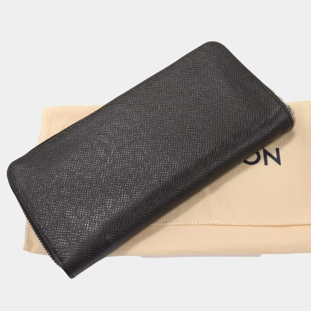 Louis Vuitton Louis Vuitton Black Canvas Taiga Zipper Long Wallet 5