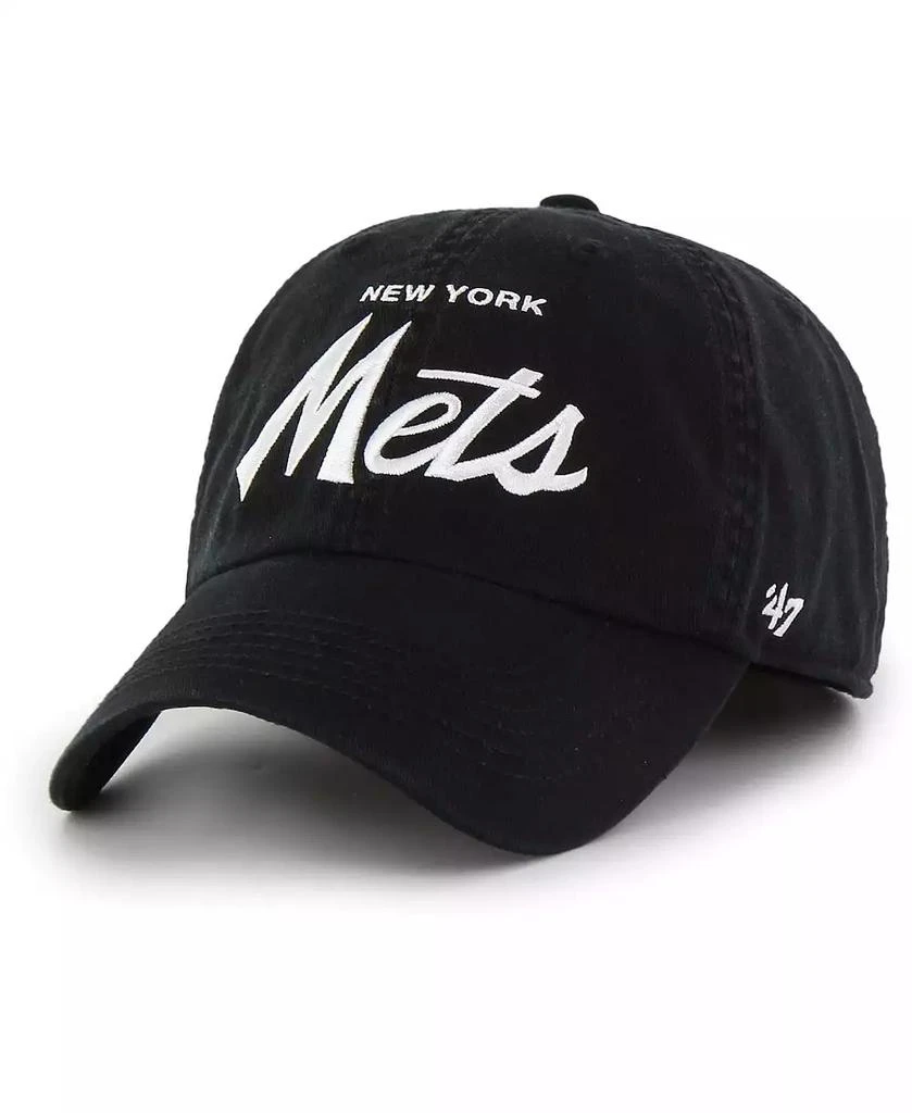 '47 Brand Men's Black New York Mets Crosstown Classic Franchise Fitted Hat 1