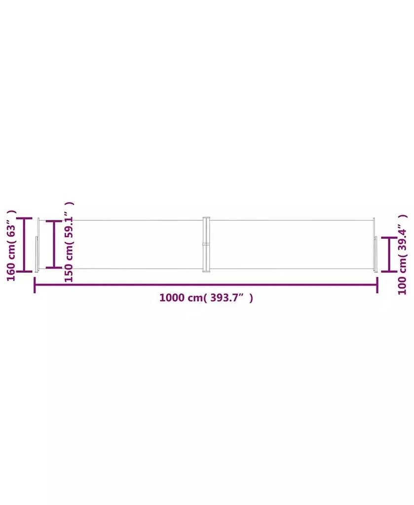 vidaXL Side Awning Anthracite Polyester with PU coating, steel, aluminum 4