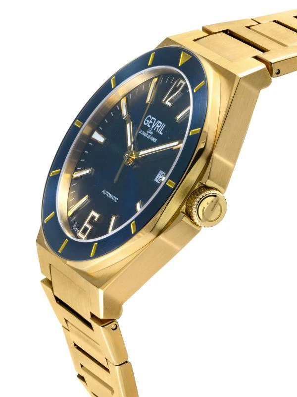 Gevril High Line 43MM Swiss Automatic Ion Plated Goldtone Stainless Steel Watch 2