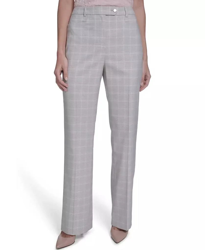 Calvin Klein Women
s Windowpane Modern Fit Pants