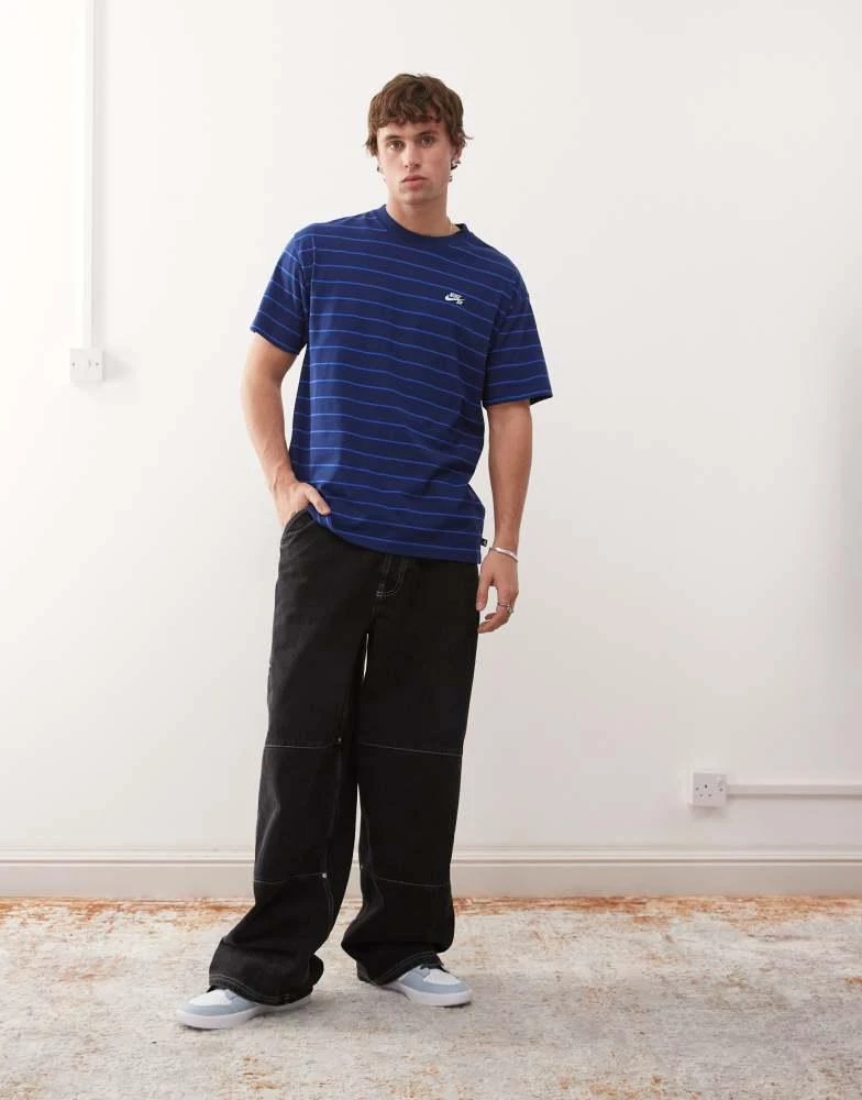 NIKE Nike SB stripe t-shirt in navy 3