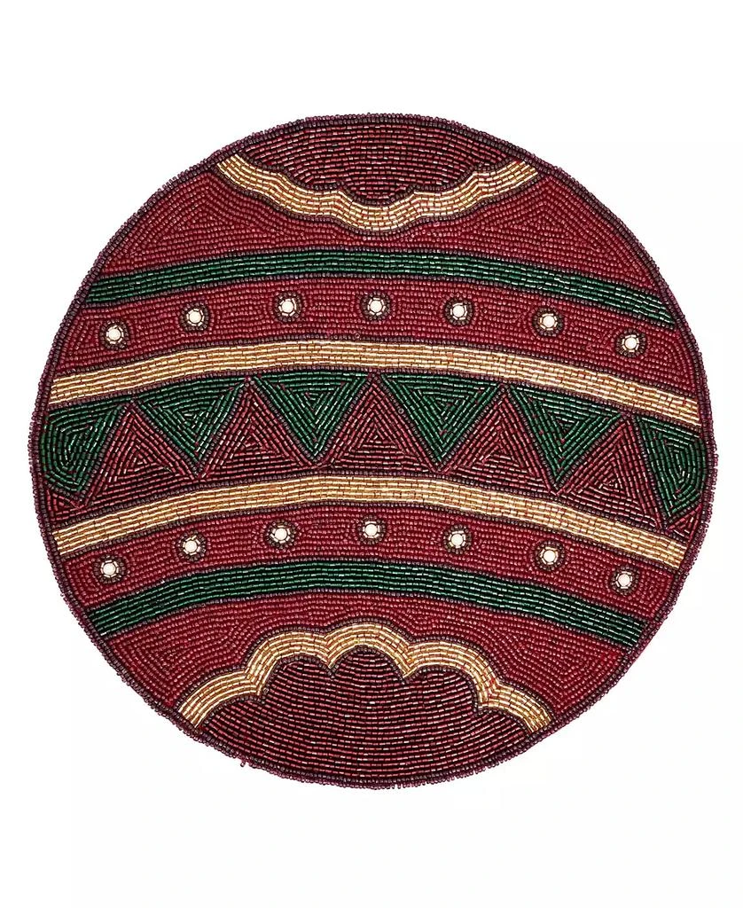 Saro Lifestyle Beaded Ornament Placemat, Set of 4 3
