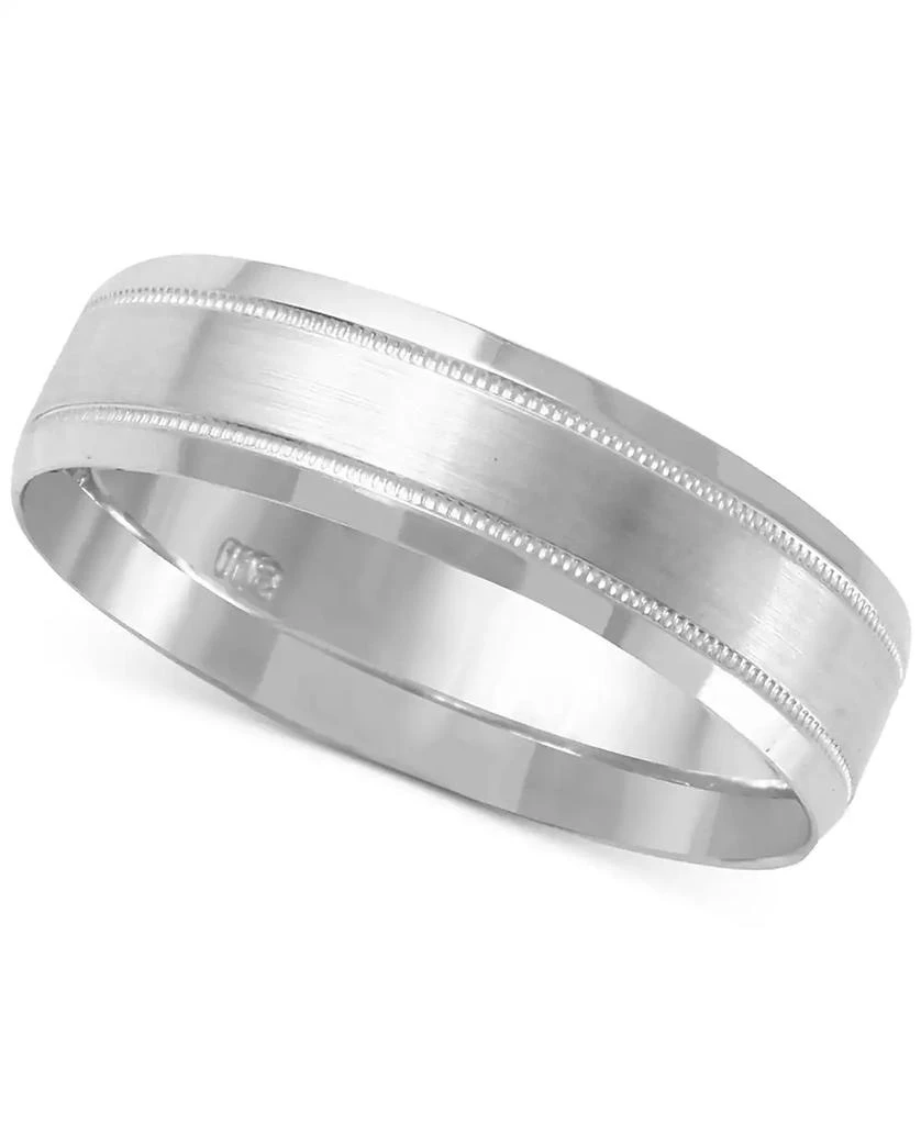 Macy
s Men
s Textured
Smooth Finish Band in 14k White Gold