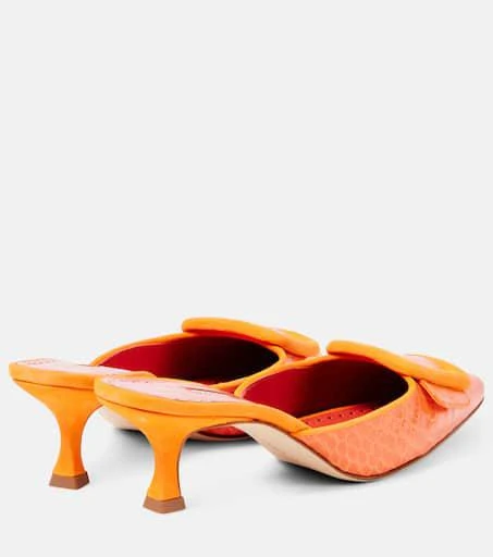 Manolo Blahnik Maysalebi 50 croc-effect leather mules 3