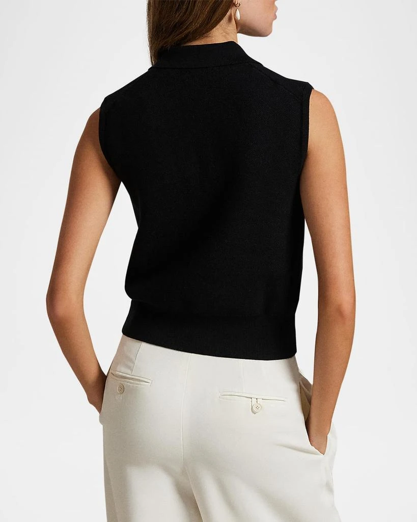 Ralph Lauren Cotton Cropped Sleeveless Polo Sweater 3