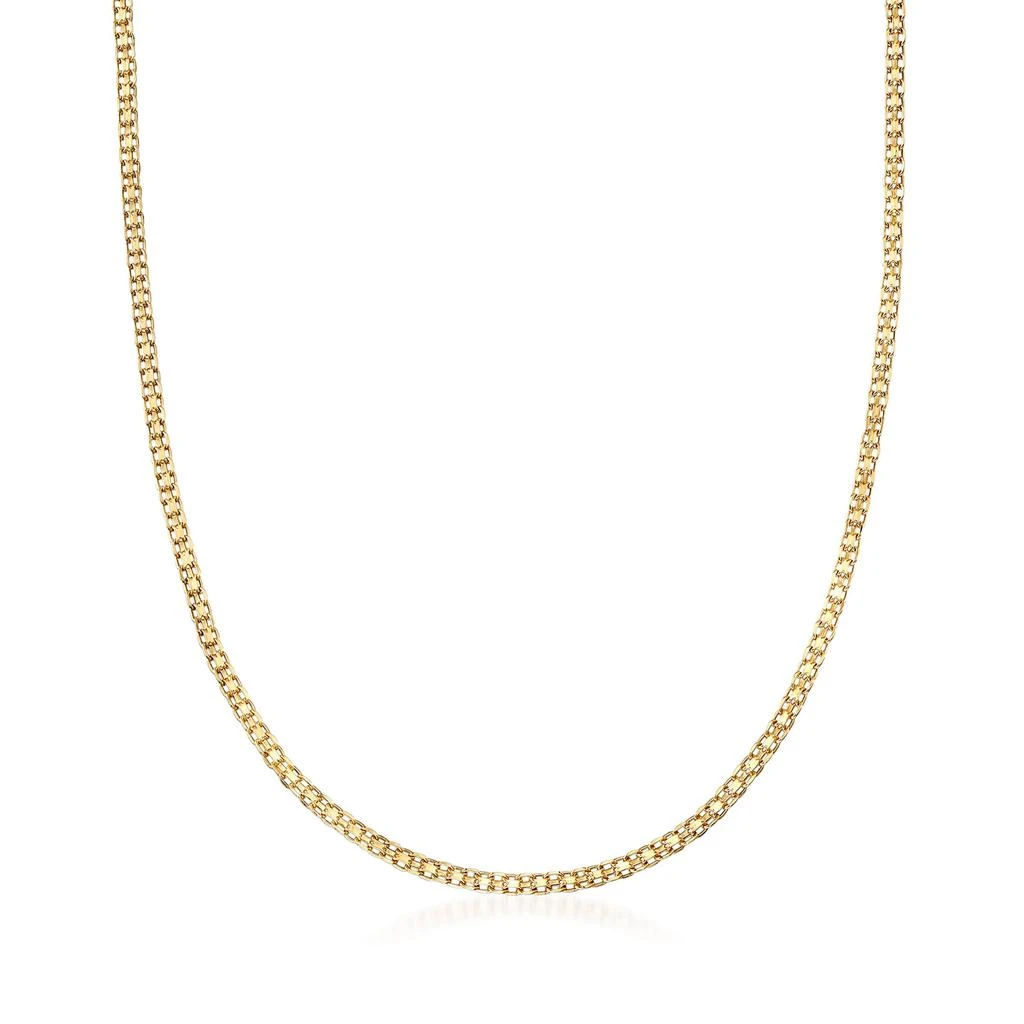 Ross-Simons Ross-Simons Italian 14kt Yellow Gold Bismark-Link Necklace 1