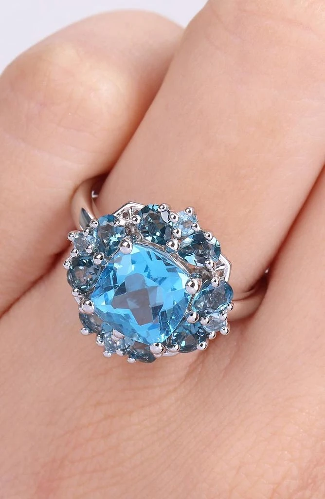 DELMAR Sterling Silver Blue Topaz Ring 3