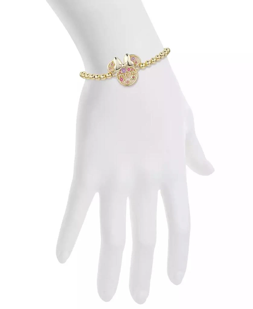 Disney Pink Crystal Minnie Mouse Flower Adjustable Bolo Bracelet 2