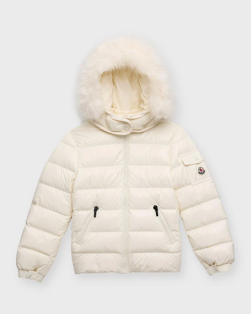 Moncler Kids Bady Faux Fur Quilted Jacket, Size 4-6