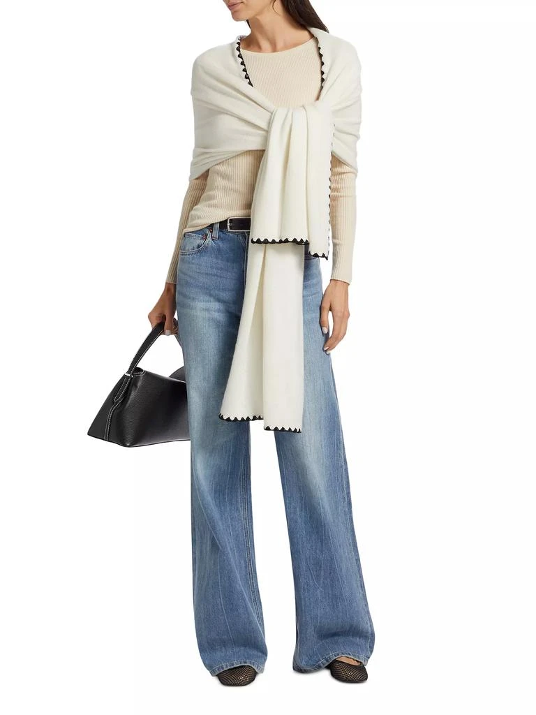 Saks Fifth Avenue Whipstitch-Trimmed Cashmere Scarf 1