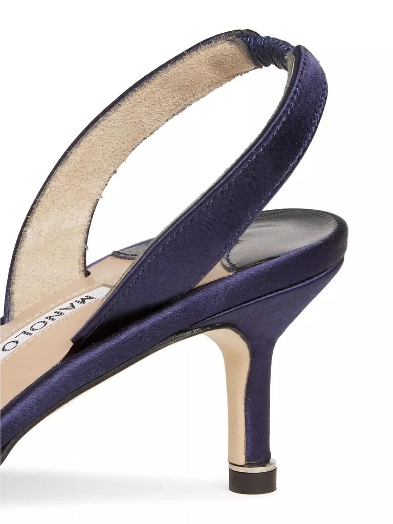 Manolo Blahnik Hangisli 50MM Satin Jewel Buckle Pumps 5