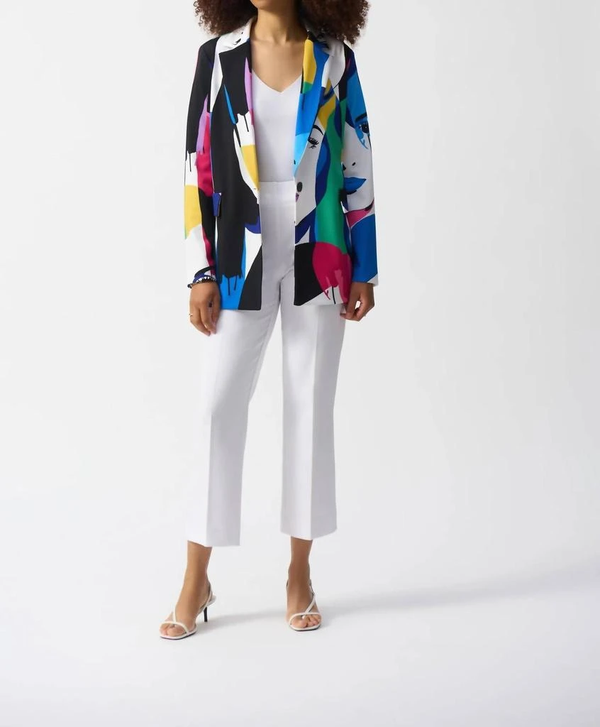 JOSEPH RIBKOFF Joseph Ribkoff - Face Print Color Block Blazer Jacket 5
