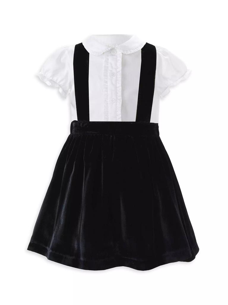 Rachel Riley Eloise Little Girl's & Girl's Eloise Shirt & Velvet Pinafore Skirt Set