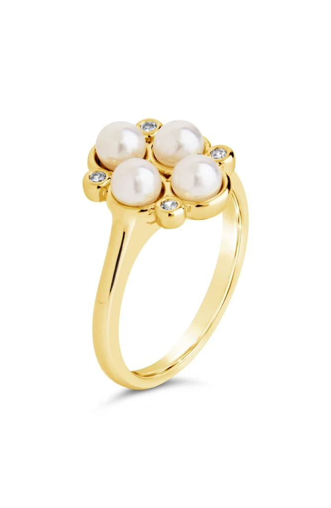 Sterling Forever Cosetta Imitation Pearl 
CZ Ring 3