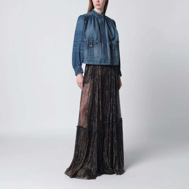 Chloé Indigo blue gathered denim jacket 2