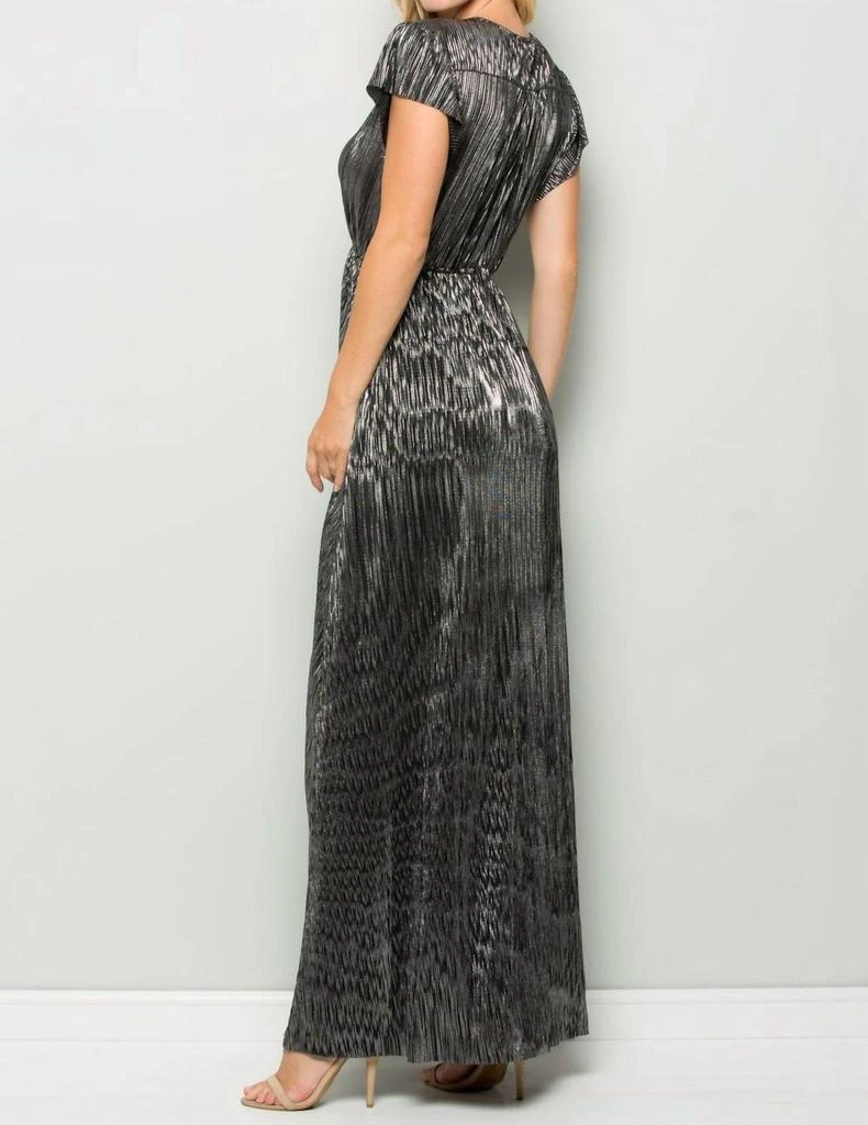 See And Be Seen See And Be Seen - Metallic Pleated Wrap Maxi Dress 3