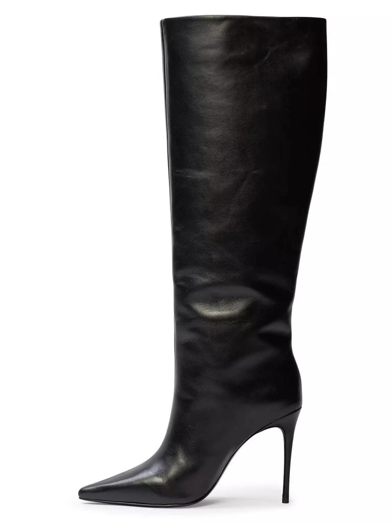 Black Suede Studio Ally Leather 100MM Boots 5