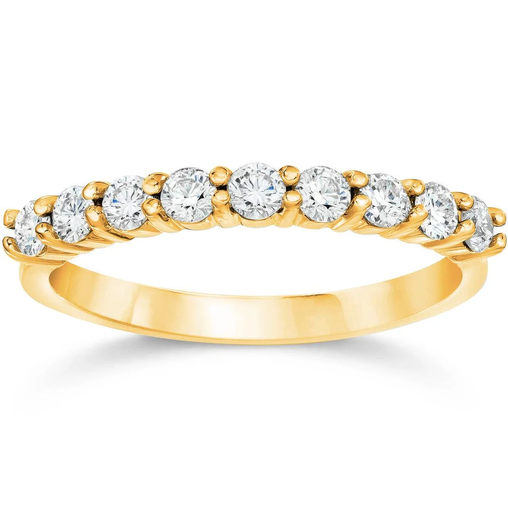 Pompeii3 1/2ct Round Diamond Prong Wedding Ring 14k Yellow Gold 1