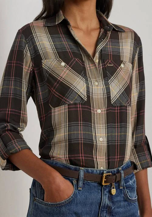 Ralph Lauren Ralph Lauren Relaxed Fit Plaid Roll Tab Sleeve Shirt 3