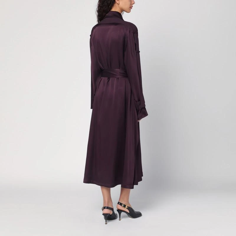 Victoria Beckham Eggplant colour single-breasted trench coat 3