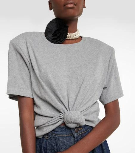 Magda Butrym Cropped cotton-blend T-shirt 4