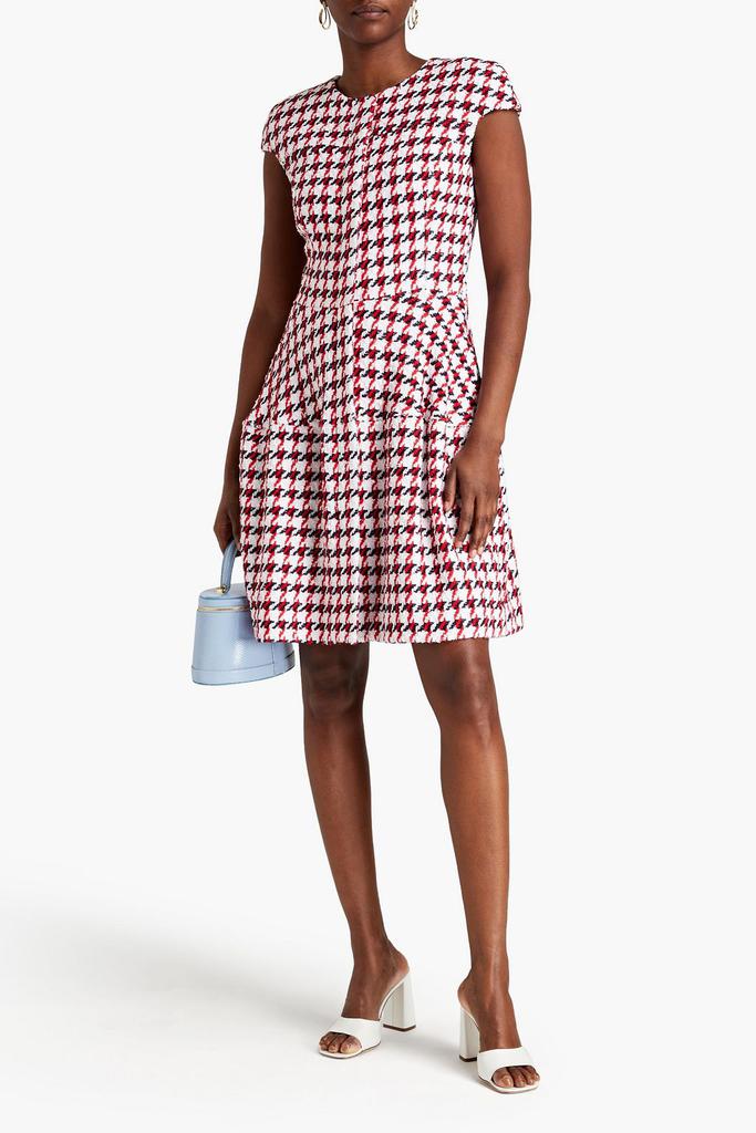 Oscar de la Renta Houndstooth cotton-blend bouclé-tweed dress