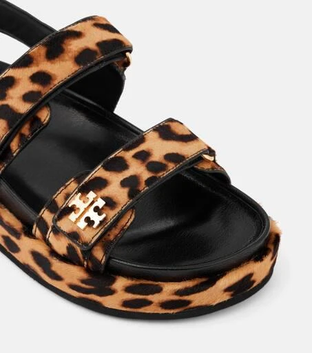 Tory Burch Kira leopard-print calf hair platform sandals 5
