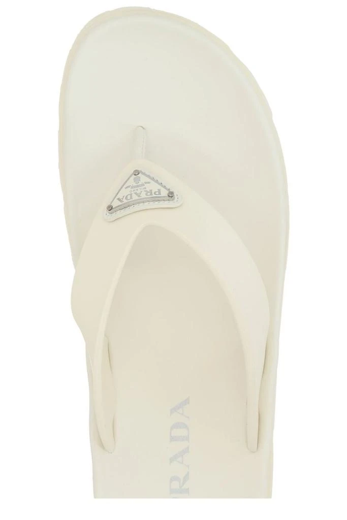 Prada Prada Logo Plaque Round-Toe Flip Flops 4