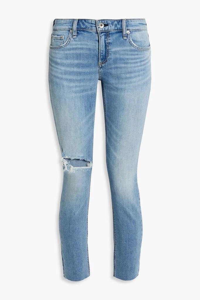 Rag & Bone Cate cropped distressed mid-rise skinny jeans 1