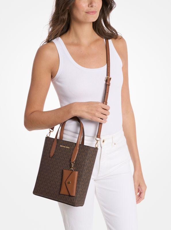 Michael Kors Vincent Small Signature Logo Convertible Tote Bag with Card Case