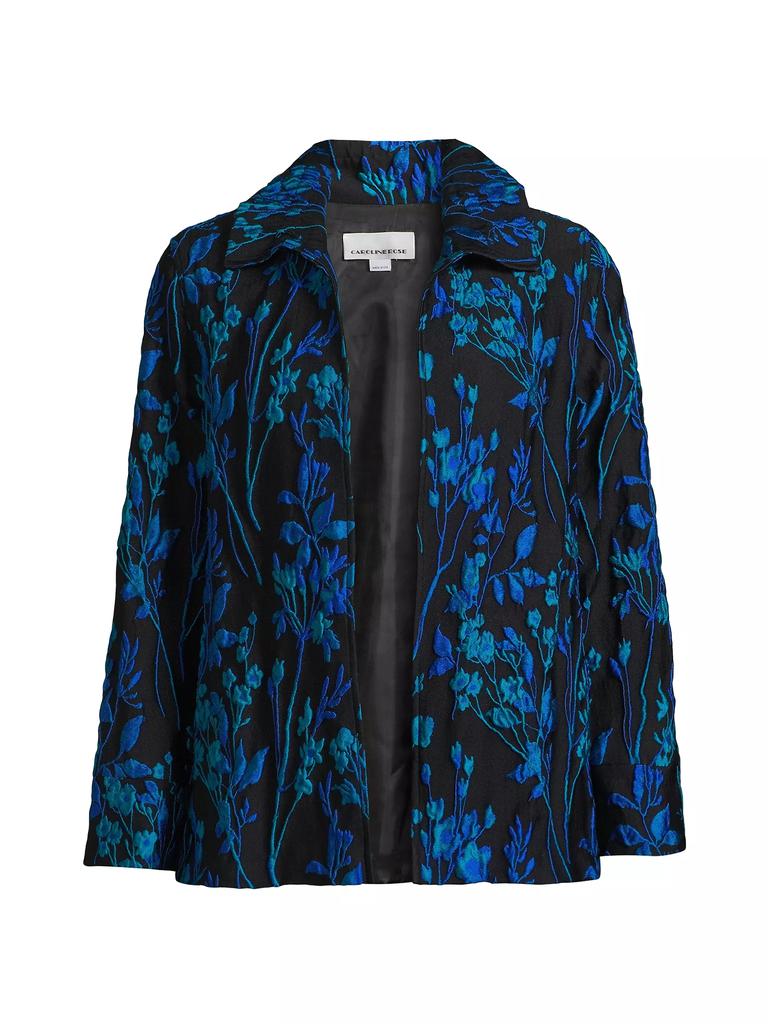 Caroline Rose Blue Moon Jacquard A-Line Jacket