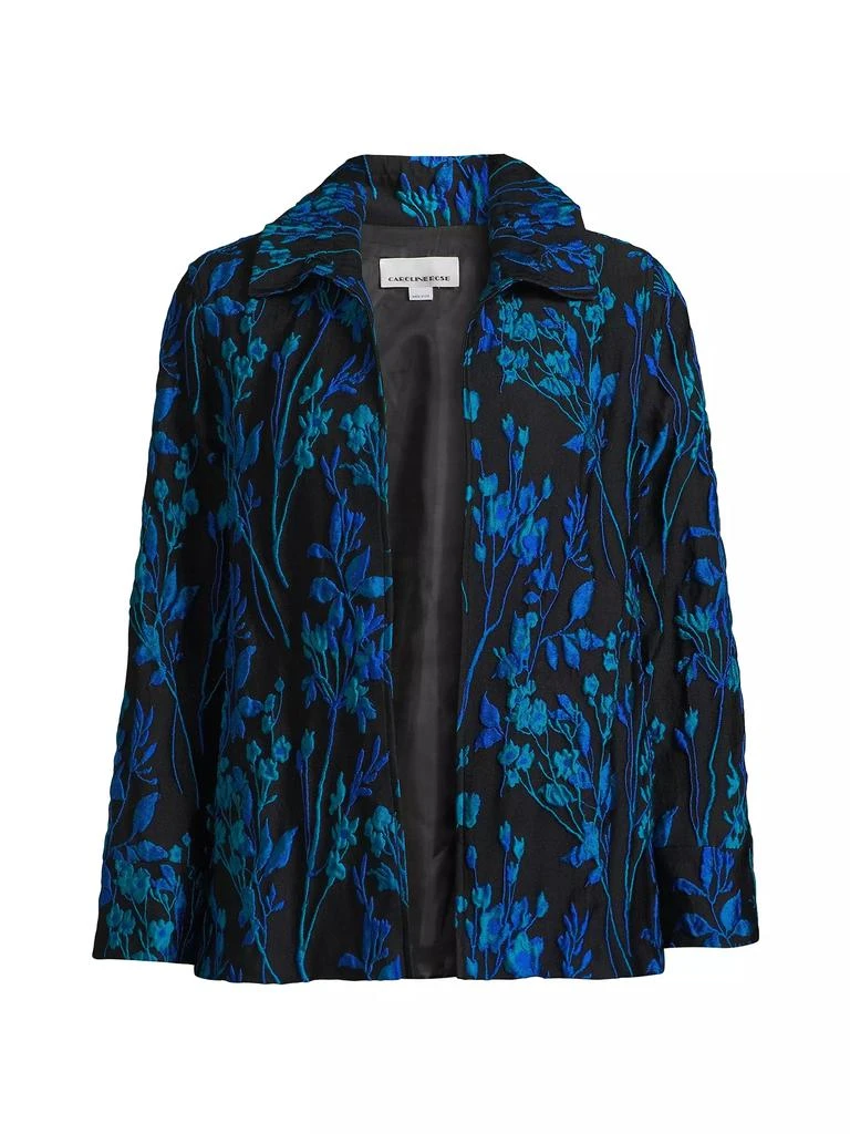 Caroline Rose Blue Moon Jacquard A-Line Jacket 1