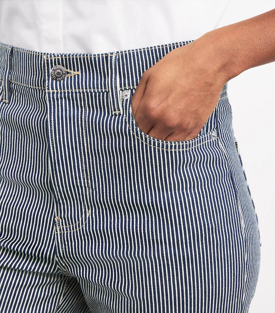 VERONICA BEARD Crosbie Striped Wide-Leg Jeans 6