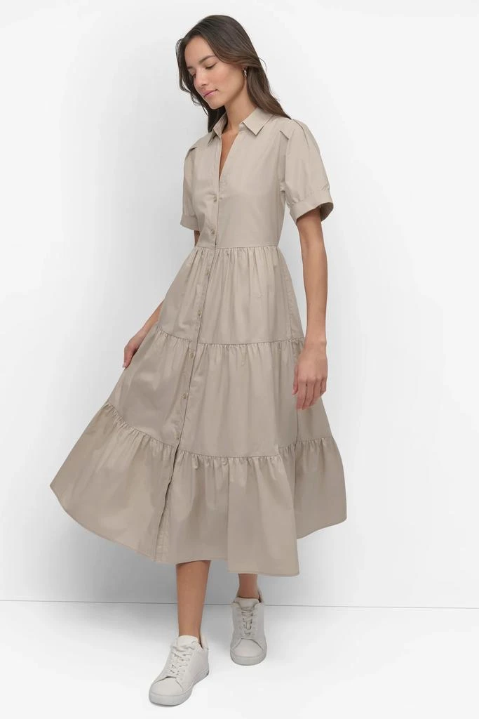 DKNY TIERED MIDI SHIRT DRESS 6