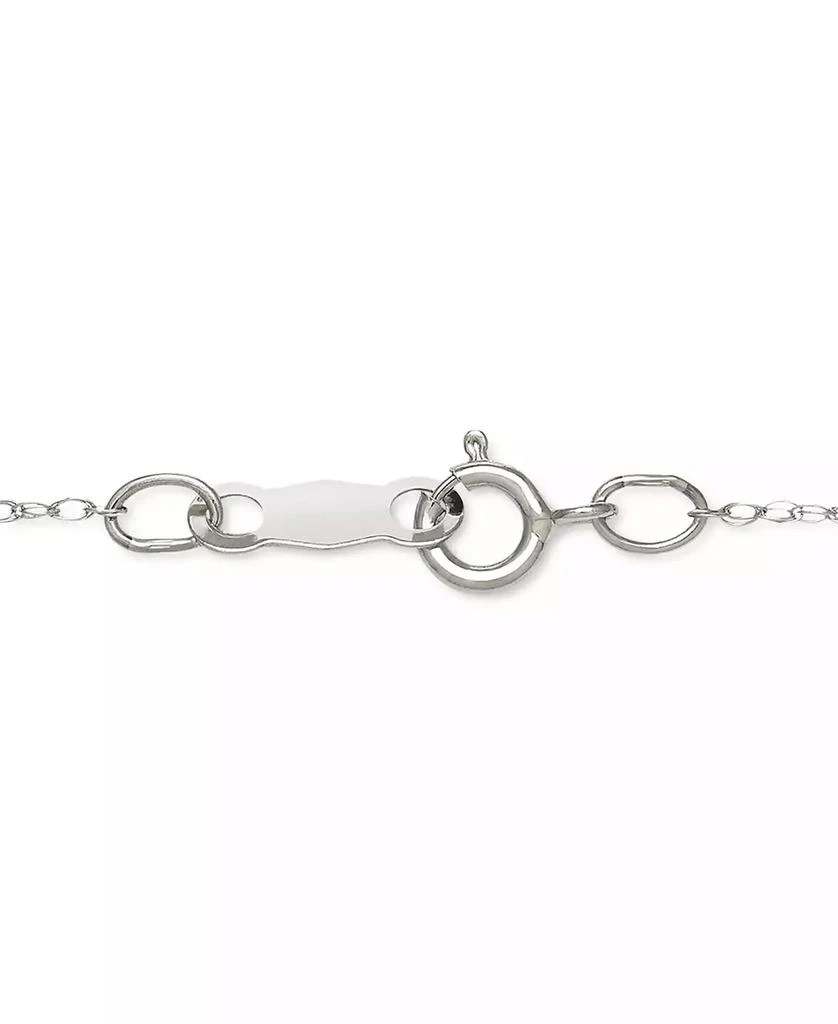 Belle de Mer Cultured Freshwater Pearl (9mm) & Diamond (1/5 ct. t.w.) Pavé Elongated 18" Pendant Necklace in 14k White Gold, Created for Macy's 3