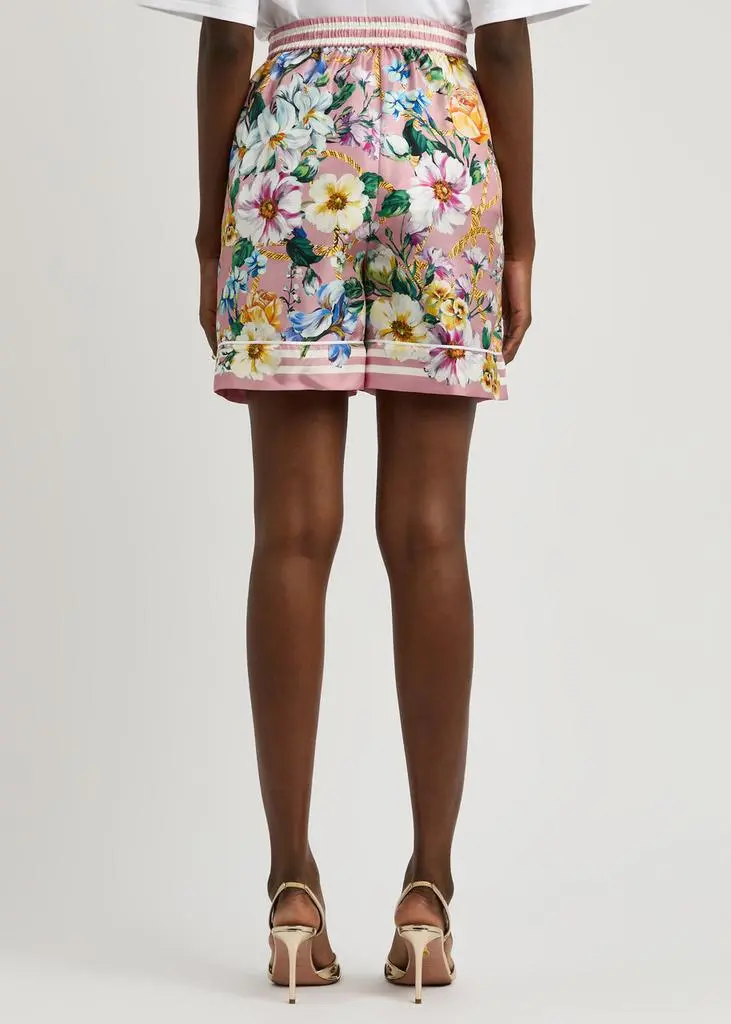 Dolce & Gabbana Floral-print silk-twill shorts 3