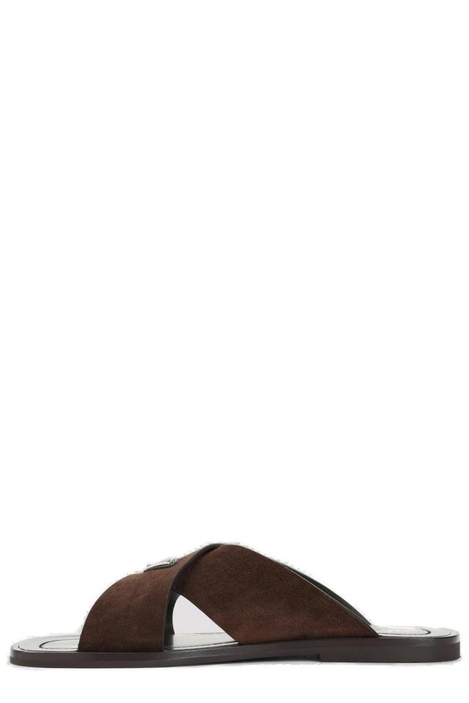 Prada Prada Triangle-Logo Criss-Cross Slides 2