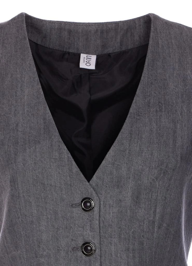LIU •JO Liu Jo V-Neck Buttoned Denim Gilet 4