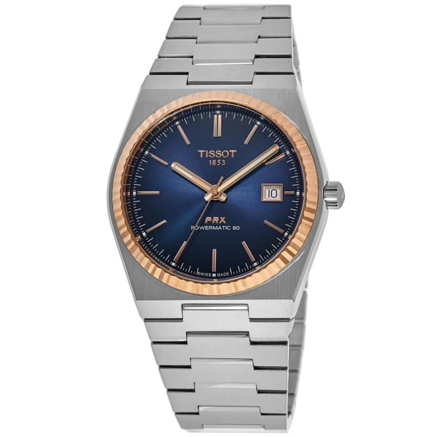 Tissot PRX Powermatic 80 Automatic Blue Dial 18K Rose Gold Bezel Steel Men's Watch T931.407.41.041.00 1