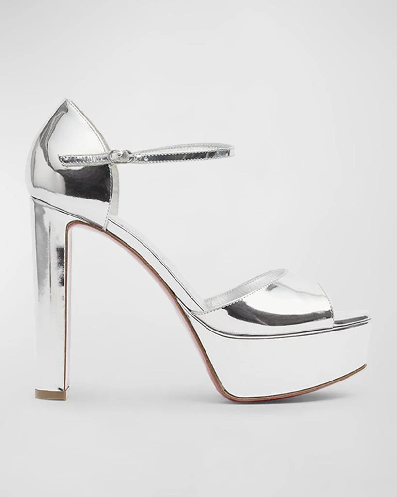 Christian Louboutin Sandaloo Metallic Red Sole Platform Sandals 1