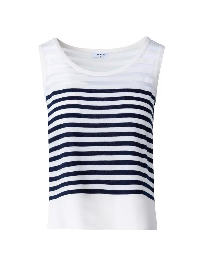Akris Striped Wool-Blend Knit Tank