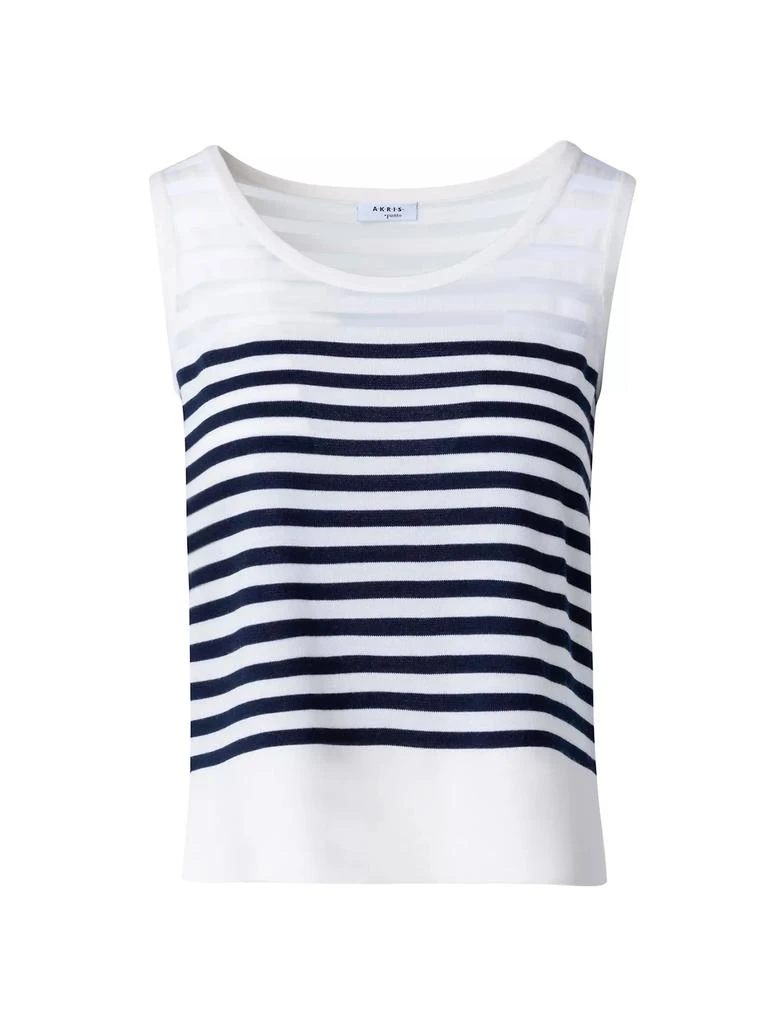Akris Striped Wool-Blend Knit Tank 1